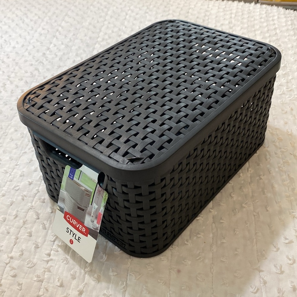 NWT Curver Style Dark Grey Small Lidded Bin - Picture 8 of 8